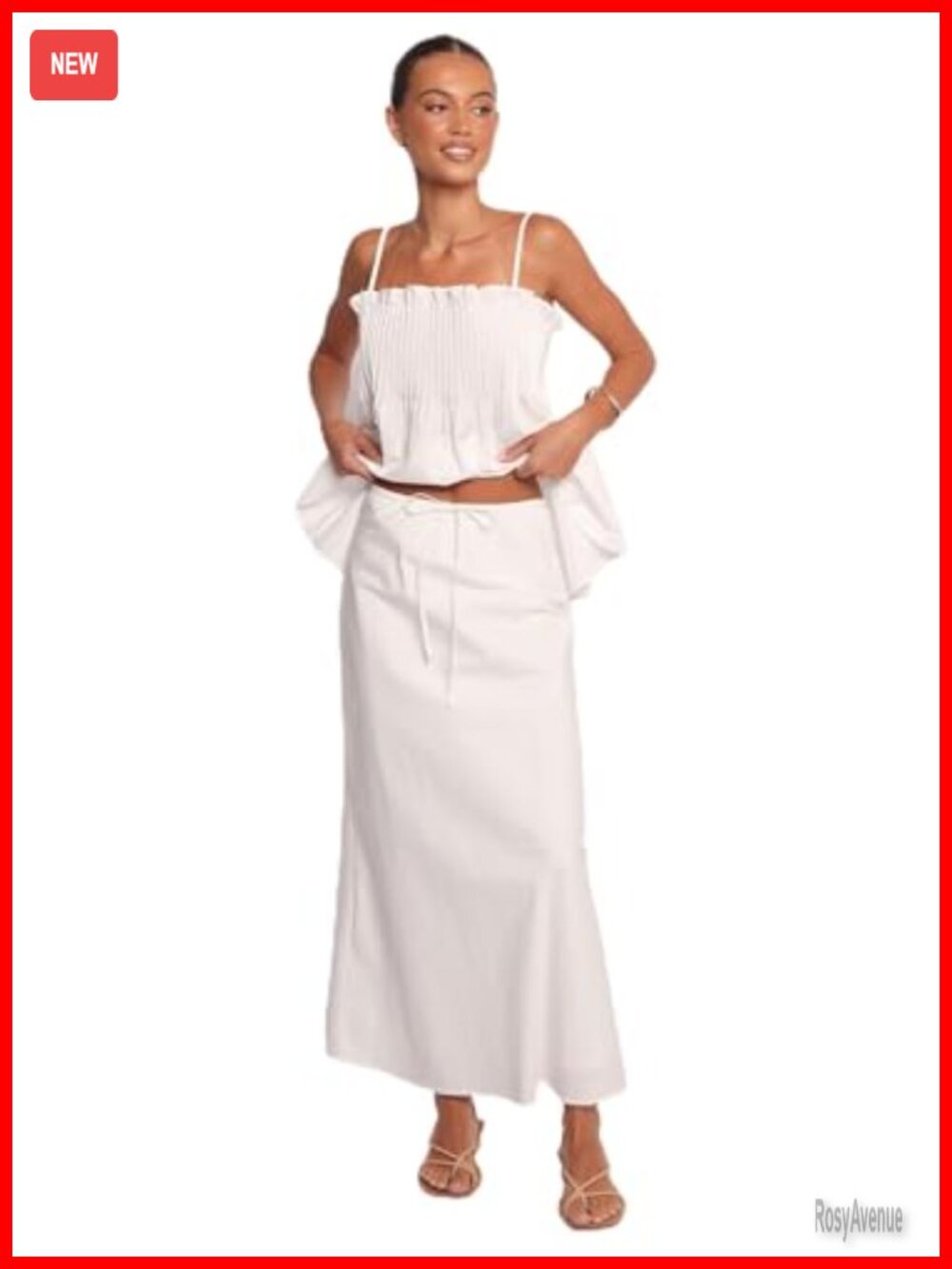 Petal & Pup Elena Cotton Maxi Skirt A-Line Drawstring Tie